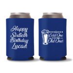 60th Birthday Koozies 20 - Blue