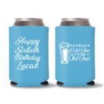 60th Birthday Koozies 20 - Cyan