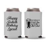 60th Birthday Koozies 20 - Gray