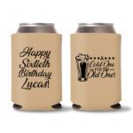 60th Birthday Koozies 20 - Light Brown