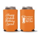 60th Birthday Koozies 20 - Orange