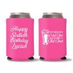 60th Birthday Koozies 20 - Pink