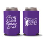 60th Birthday Koozies 20 - Purple