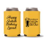 60th Birthday Koozies 20 - Yellow