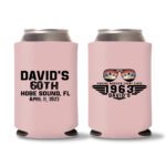 60th Birthday Koozies 23 - Baby Pink