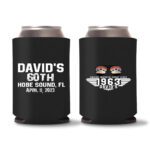 60th Birthday Koozies 23 - Black