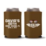 60th Birthday Koozies 23 - Dark Brown
