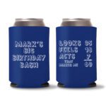 60th birthday koozies D21- Blue