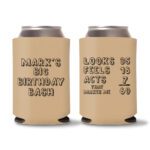 60th birthday koozies D21- Light Brown