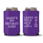 60th birthday koozies D21- Purple