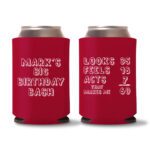60th birthday koozies D21- Red