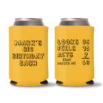 60th birthday koozies D21- Yellow