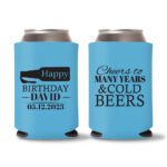 Custom Birthday Koozies D21- Cyan