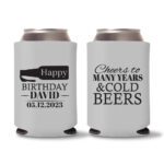 Custom Birthday Koozies D21- Gray