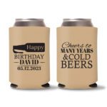 Custom Birthday Koozies D21- Light Brown