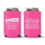 Custom Birthday Koozies D21- Pink
