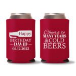 Custom Birthday Koozies D21- Red