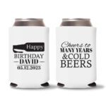 Custom Birthday Koozies D21- White