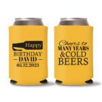 Custom Birthday Koozies D21- Yellow