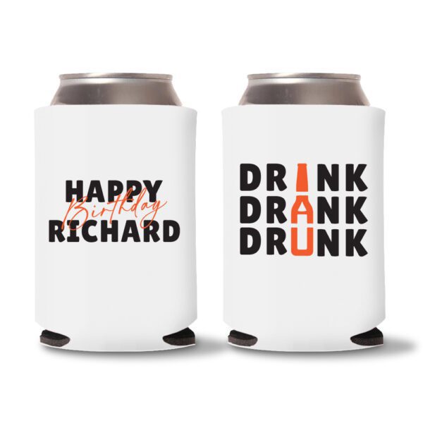 Custom Birthday Koozies D22-White