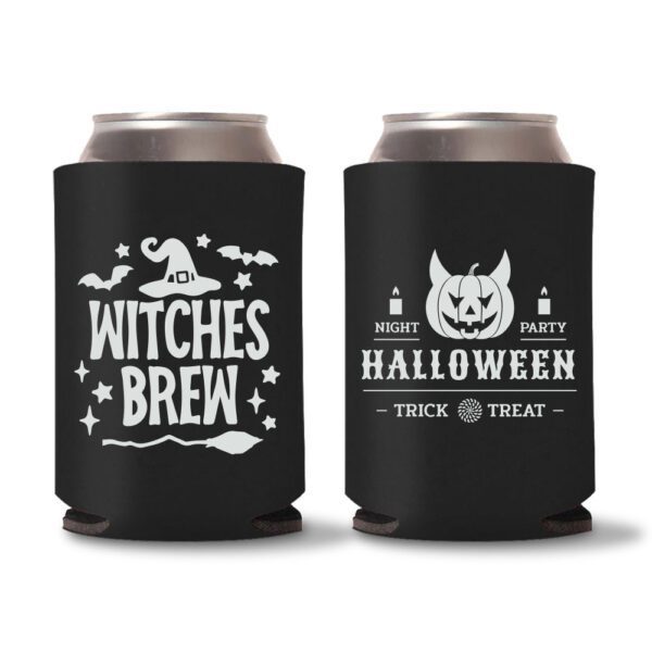 17. Trick or Treat Halloween Koozies - Black