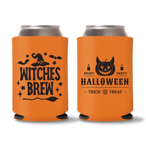 17. Trick or Treat Halloween Koozies - Orange